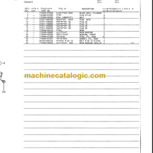 TAKEUCHI TB15FR Mini Excavator Parts Manual Engine