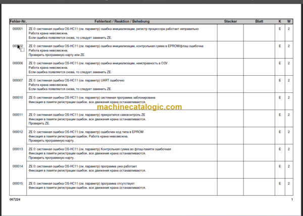 LIEBHERR LTM1160 5.1 LICCON ERROR CODE