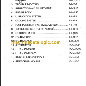 YANMAR 4TNE94-98-106 SERVICE MANUAL