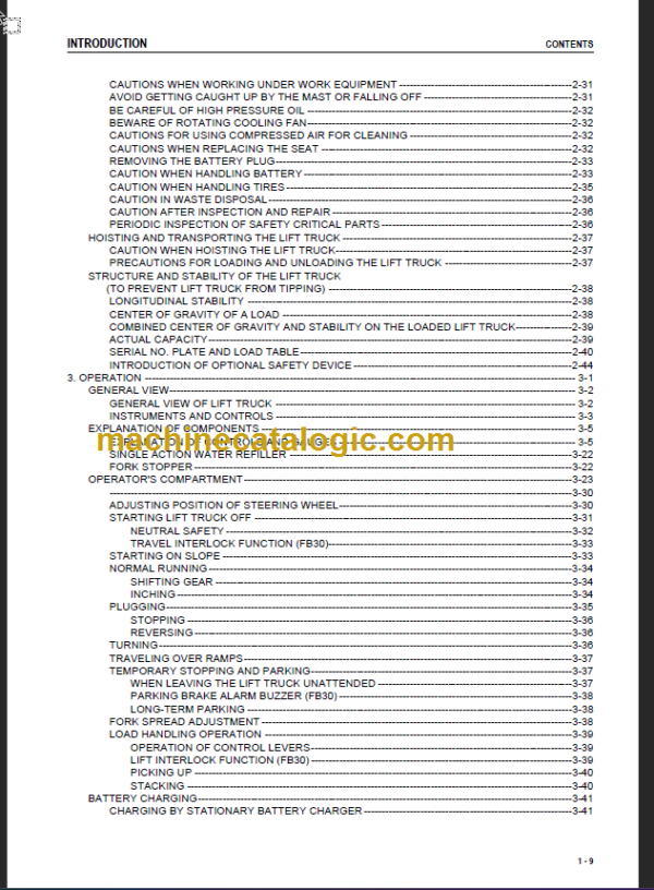 KOMATSU FB30-11 OPERATION MANUAL