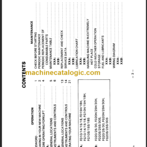 KOMATSU FG1 OH 155 185-2 OPERATION MANUAL