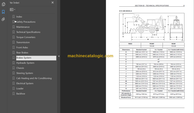 NEW HOLLAND B110-B115 TIER3 REPAIR MANUAL