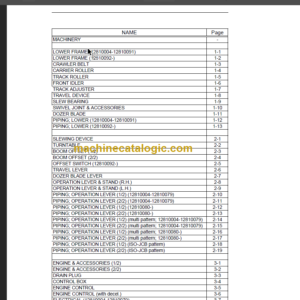 TAKEUCHI TB25FR Mini Excavator Parts Manual