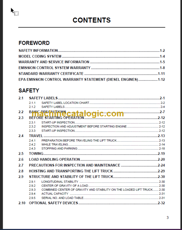 KOMATSU FD100 115 135-8 OPERATION MANUAL