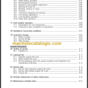 KOMATSU FD10 14L 15L 18L-16 OPERATION MANUAL