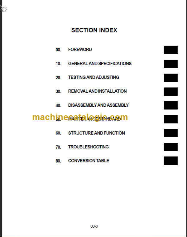 KOMATSU FD100 115-6 SHOP MANUAL