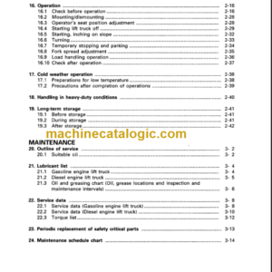 KOMATSU FD20 25 30-12 OPERATION MANUAL