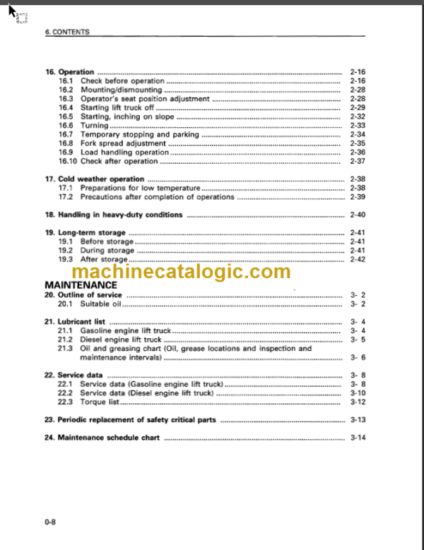 KOMATSU FD20 25 30-12 OPERATION MANUAL