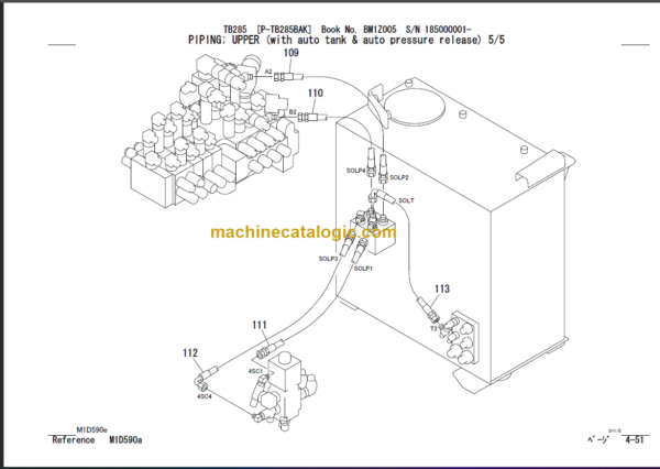 TAKEUCHI TB285 Hydraulic Excavator Parts Manual