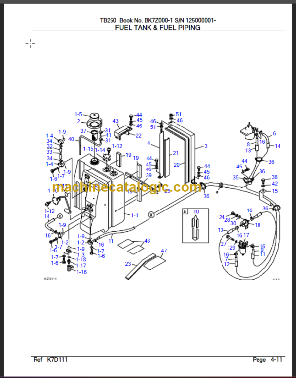 TAKEUCHI TB250 Mini Excavator Parts Manual