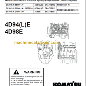 KOMATSU 4D94(L)E 4D98E SERVICE MANUAL