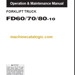 KOMATSU FD60 70 80-10 OPERATION MANUAL