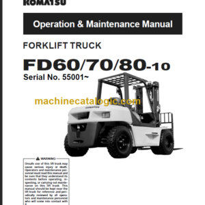 KOMATSU FD60 70 80-10 OPERATION MANUAL