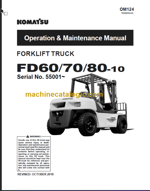 KOMATSU FD60 70 80-10 OPERATION MANUAL