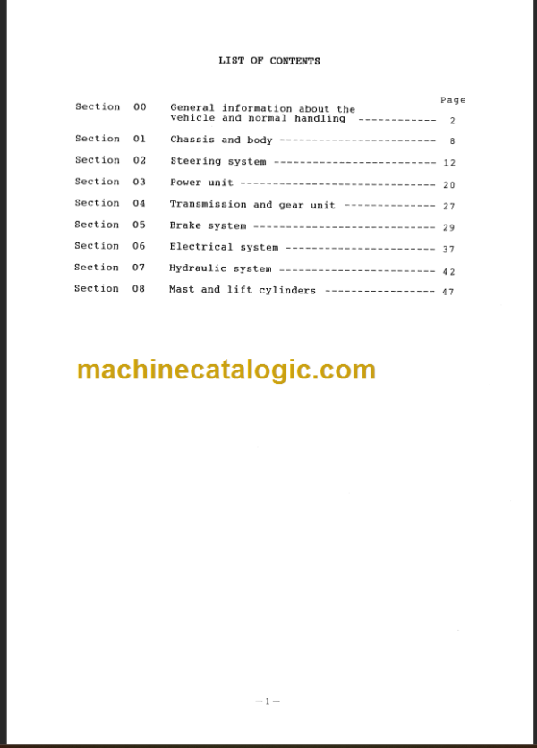 KOMATSU FB20-1E SHOP MANUAL