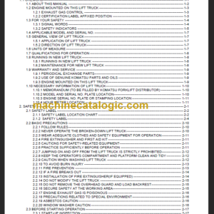 KOMATSU FD60 70 80-10 OPERATION MANUAL