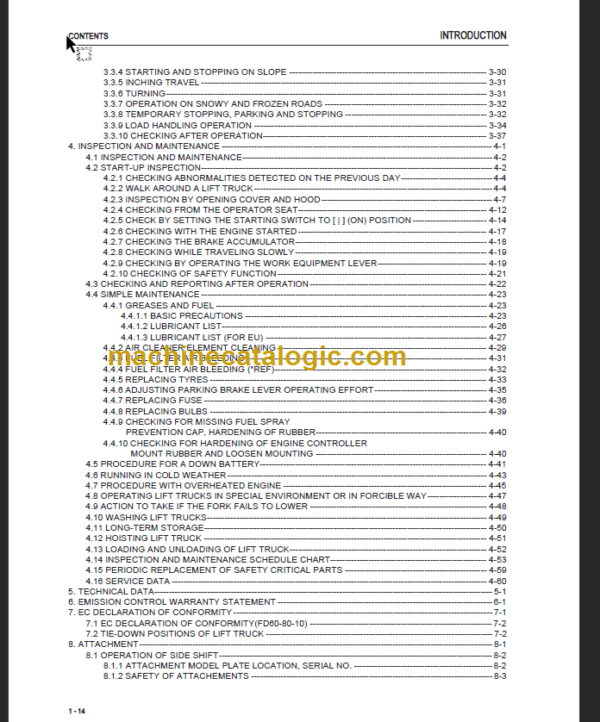 KOMATSU FD60 70 80-10 OPERATION MANUAL