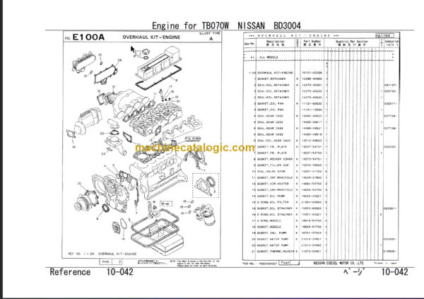 TAKEUCHI TB070W Hydraulic Excavator Parts Manual