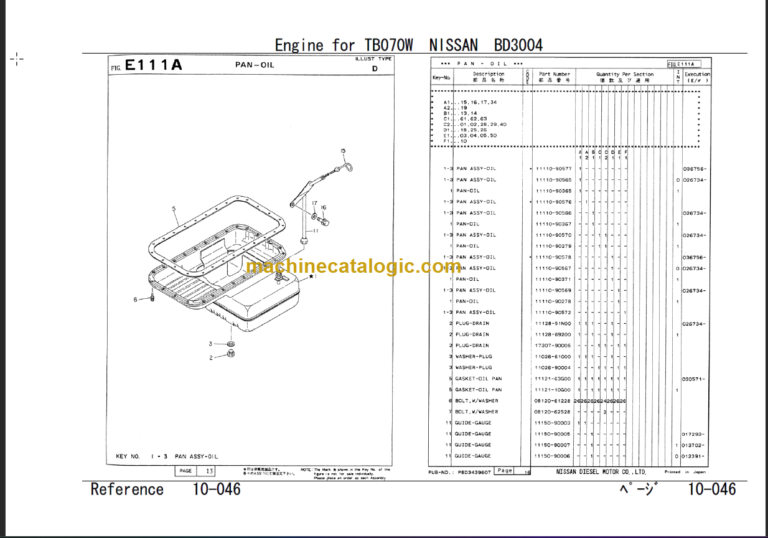 TAKEUCHI TB070W Hydraulic Excavator Parts Manual