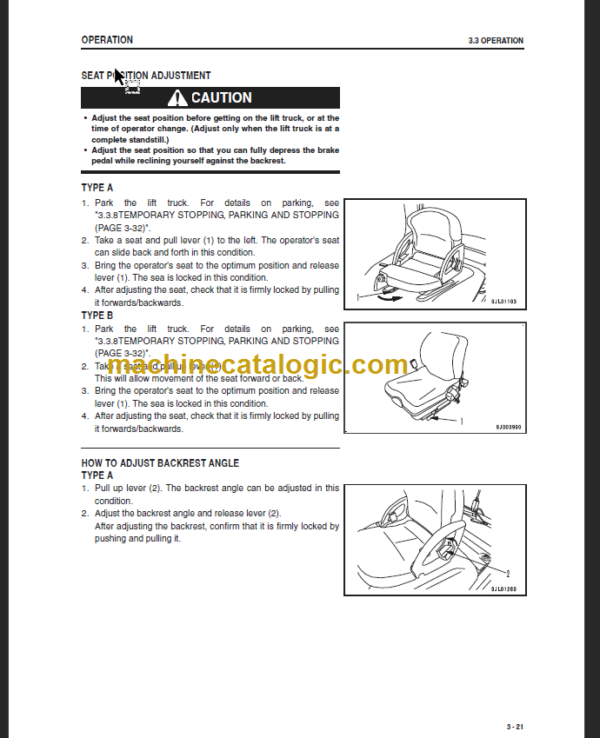 KOMATSU FD60 70 80-10 OPERATION MANUAL