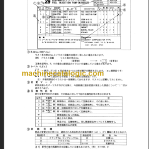 TAKEUCHI TB28FR Mini Excavator Parts Manual Engine