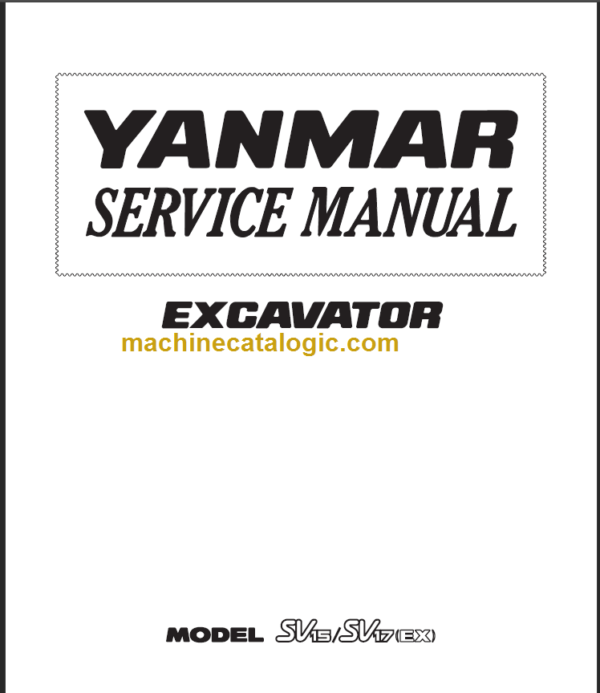 YANMAR SV15-SV17-SV17-SV17 EX SERVICE MANUAL