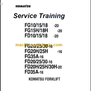 KOMATSU FD20(H) 25(H) 30(H) 35A-16 SHOP MANUAL