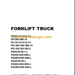 KOMATSU FG20 25 30 OPERATION MANUAL