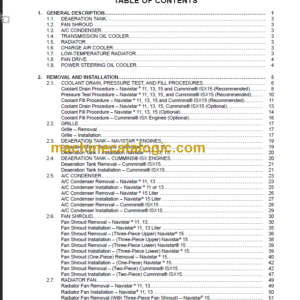 NAVISTAR PROSTAR COOLING WITH SCR SERVICE MANUAL