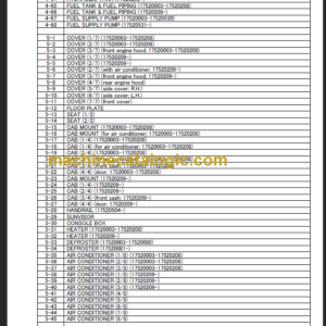 TAKEUCHI TB175W Hydraulic Excavator Parts Manual