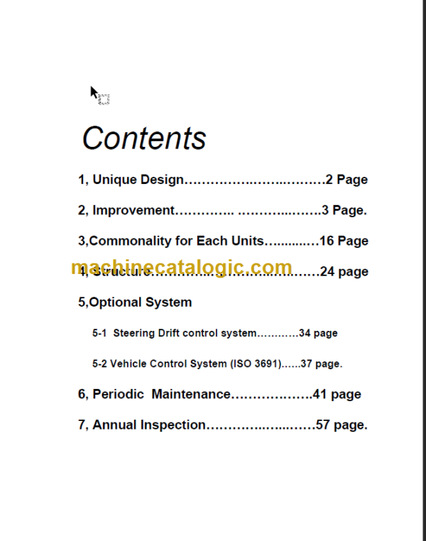 KOMATSU FD20(H) 25(H) 30(H) 35A-16 SHOP MANUAL