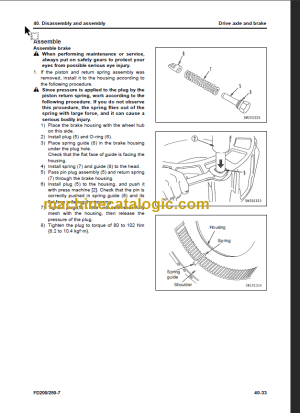 KOMATSU FD250-7 SHOP MANUAL