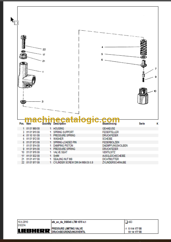 LIEBHERR LTM1070 4.1 PARTS CATALOGUE EN DE FR SP RU