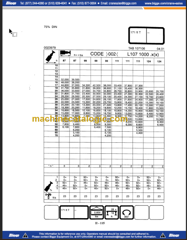 LIEBHERR LTM1090 2 LOAD CHARTS TELESCOPIC BOOM