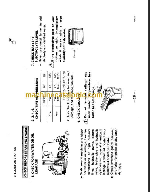 KOMATSU FG20 25 30 OPERATION MANUAL