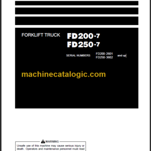 KOMATSU FD200-7 FD250-7 OPERATION MANUAL