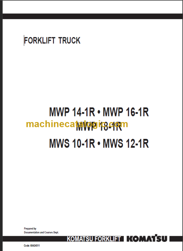 KOMATSU MWS10-1R MWS12-1R DIAGRAMS AND MANUALS