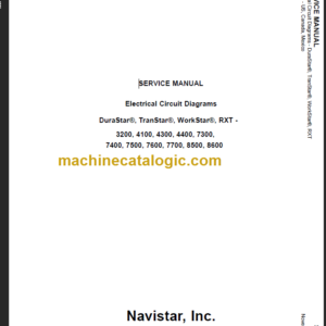 NAVISTAR DuraStar, TranStar, WorkStar, RXT - 3200, 4100, 4300, 4400, 7300, SERVICE MANUAL