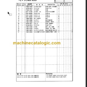 TAKEUCHI TB25FR Mini Excavator Parts Manual