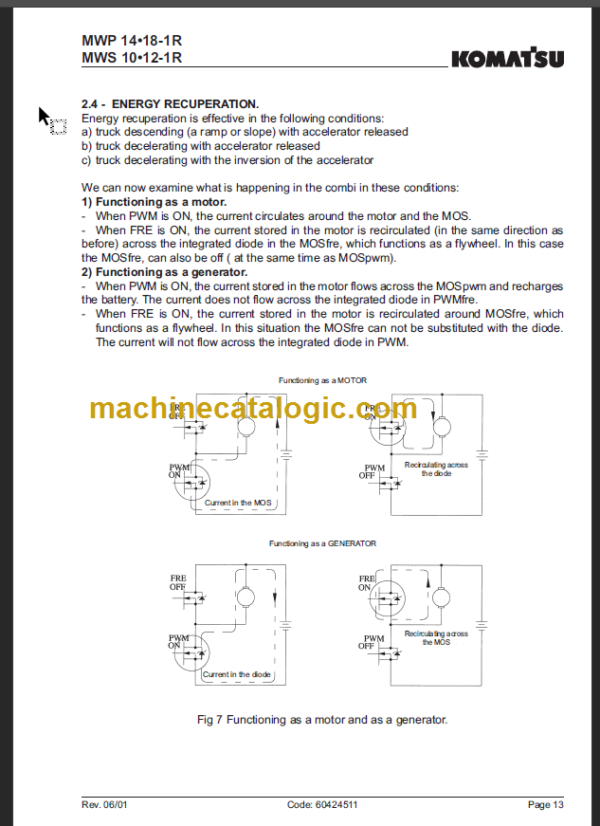 KOMATSU MWS10-1R MWS12-1R DIAGRAMS AND MANUALS