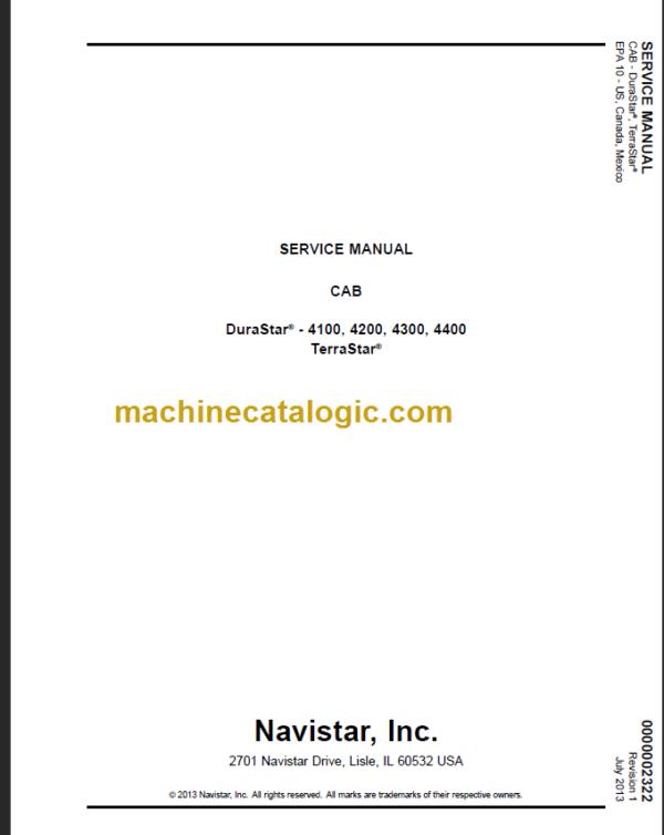 NAVISTAR DURASTAR 4100-4200-4300-4400 SERVICE MANUAL