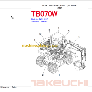 TAKEUCHI TB070W Hydraulic Excavator Parts Manual