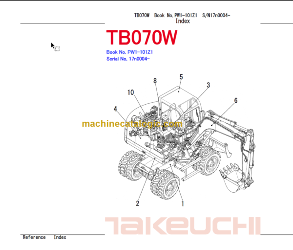 TAKEUCHI TB070W Hydraulic Excavator Parts Manual