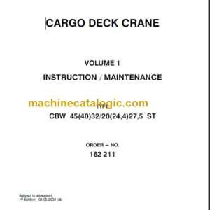 Liebherr Cargo Deck Crane Maintenance Instruction