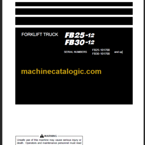 KOMATSU FB25-12 OPERATION AND MAINTENANCE MANUAL