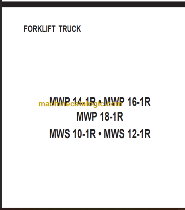 KOMATSU MWP14-1R MWP16-1R SHOP MANUAL