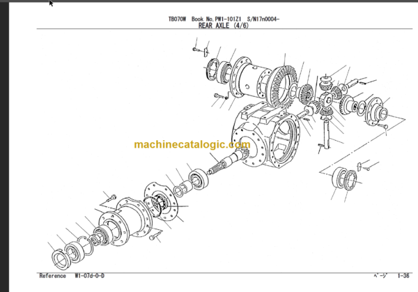 TAKEUCHI TB070W Hydraulic Excavator Parts Manual