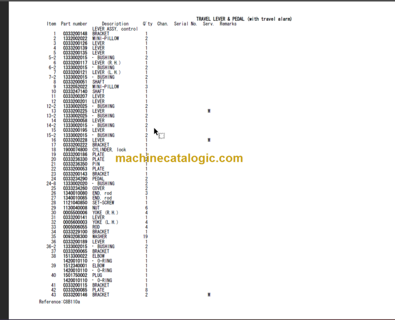 TAKEUCHI TB215R Hydraulic Excavator Parts Manual