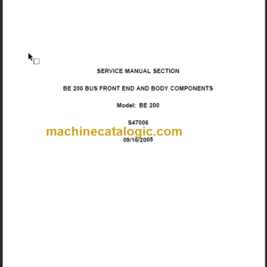 NAVISTAR BE 200 BUS FRONT END SERVICE MANUAL