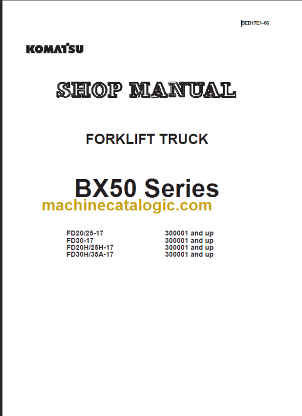 KOMATSU FD30H 35A-17 SHOP MANUAL